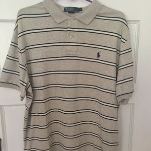 Short sleeve Striped Polo Shirt Mens